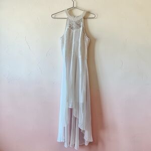Wedtrend White Lace Halter High-Low Cocktail Dress Medium Beach party Summer